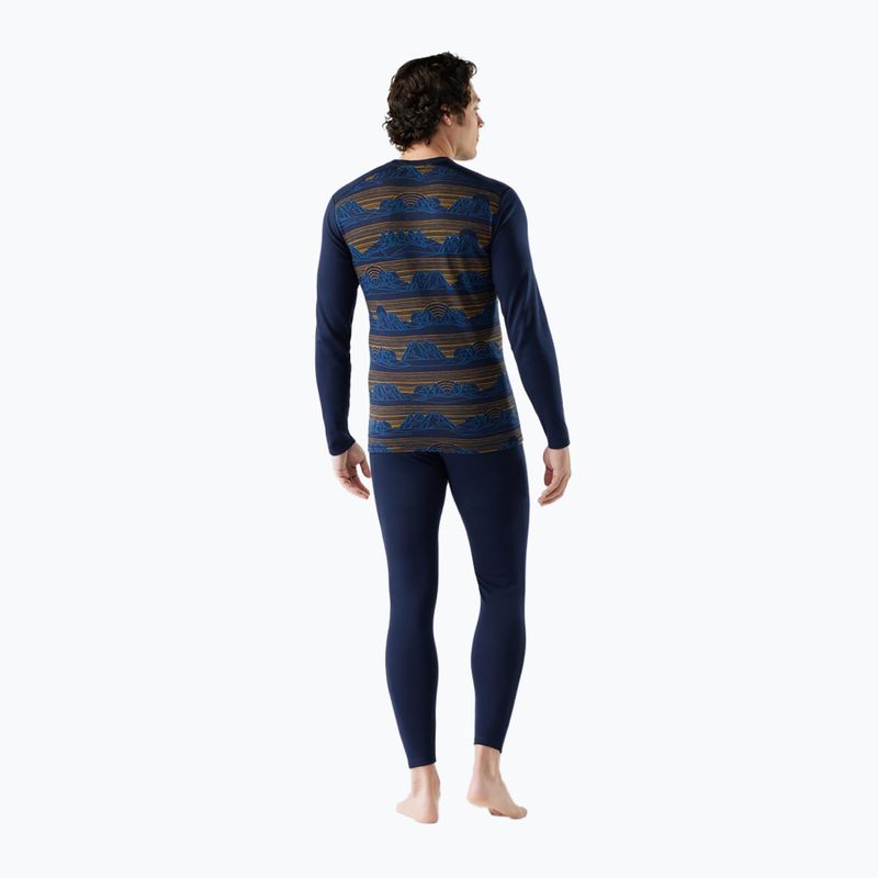 Мъжка термоактивна блуза Smartwool Merino 250 Baselayer Crew Boxed deep navy geo peaks 2