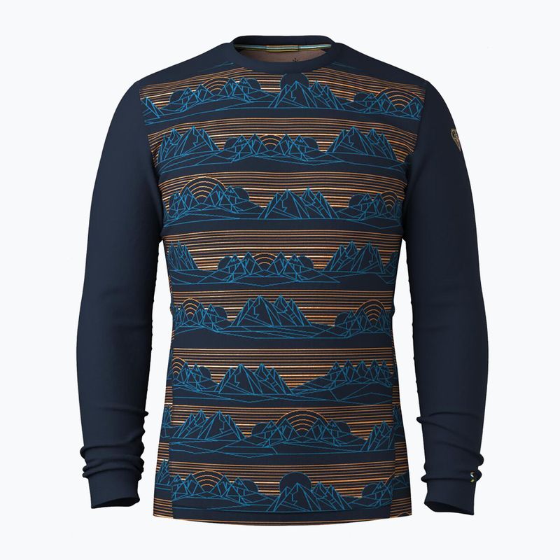 Дълъг ръкав термоактивен мъжки Smartwool Merino 250 Baselayer Crew Boxed deep navy geo peaks 3
