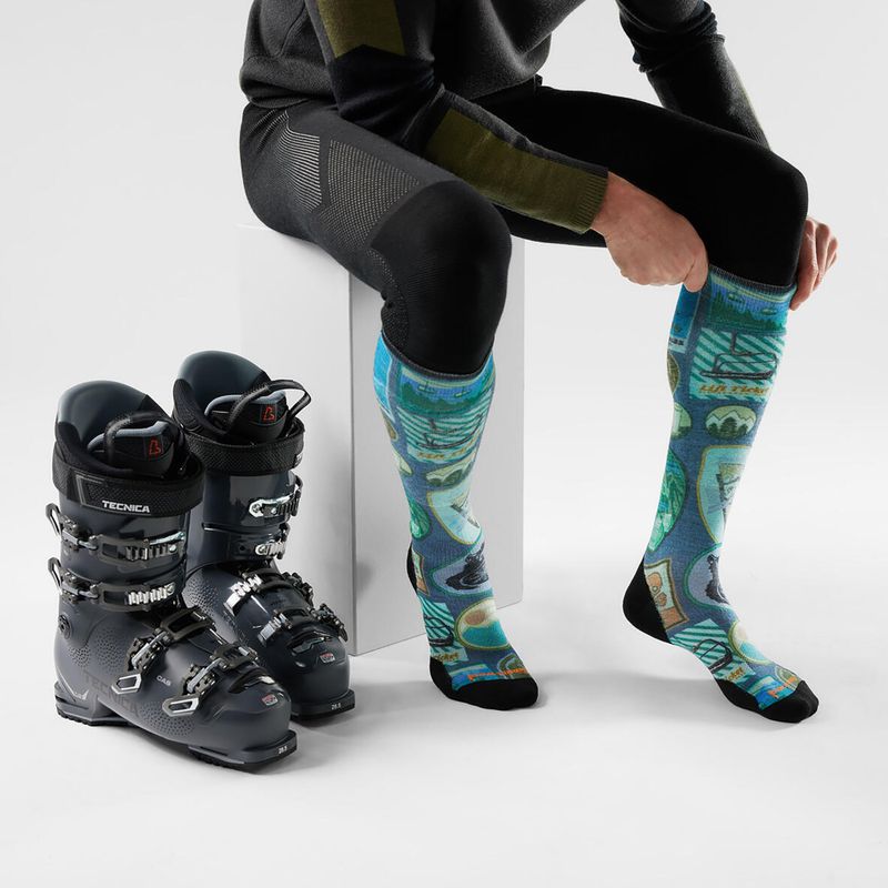 Скиорски чорапи Smartwool Ski Targeted Cushion Explorer Print OTC deep navy 2