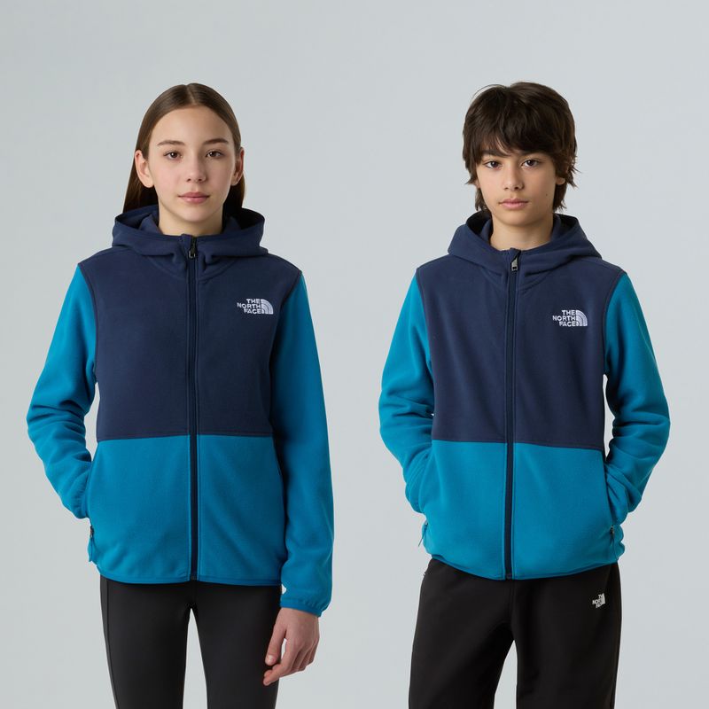 Детски суитшърт от полар The North Face Teen Glacier Full Zip Hoodie dusk blue/summit navy 3