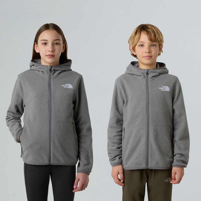 Детски поларен суитшърт The North Face Teen Glacier Full Zip Hoodie mid grey heather 3