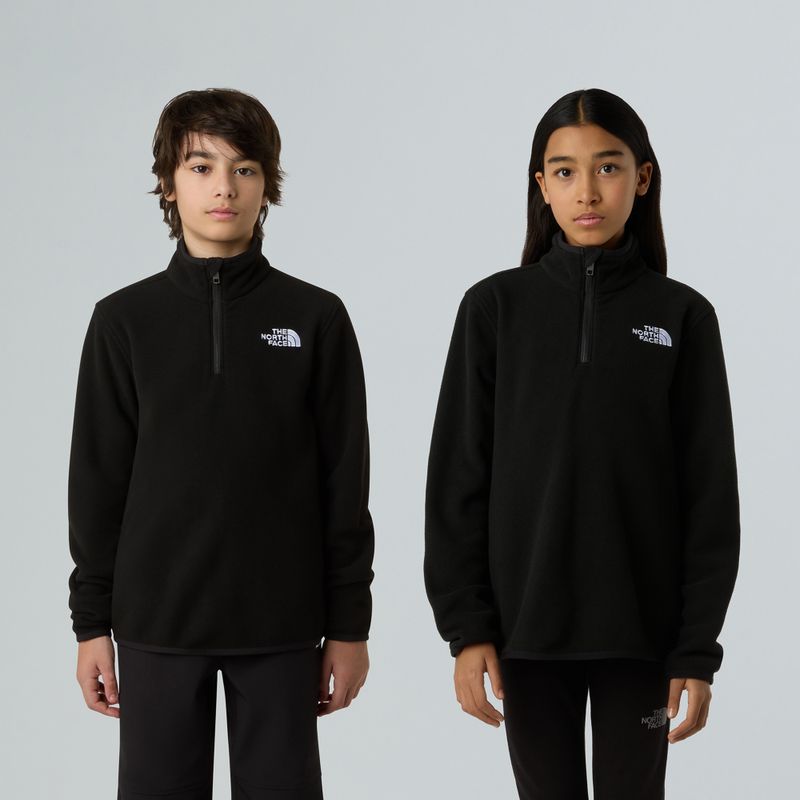 Детски суитшърт от полар The North Face Teen Glacier 1/4 Zip black 3