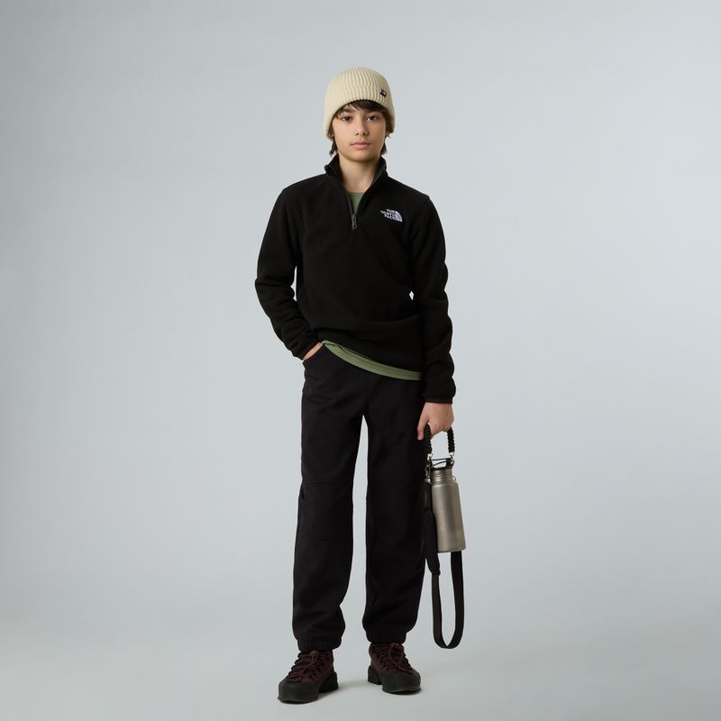Детски суитшърт от полар The North Face Teen Glacier 1/4 Zip black 4