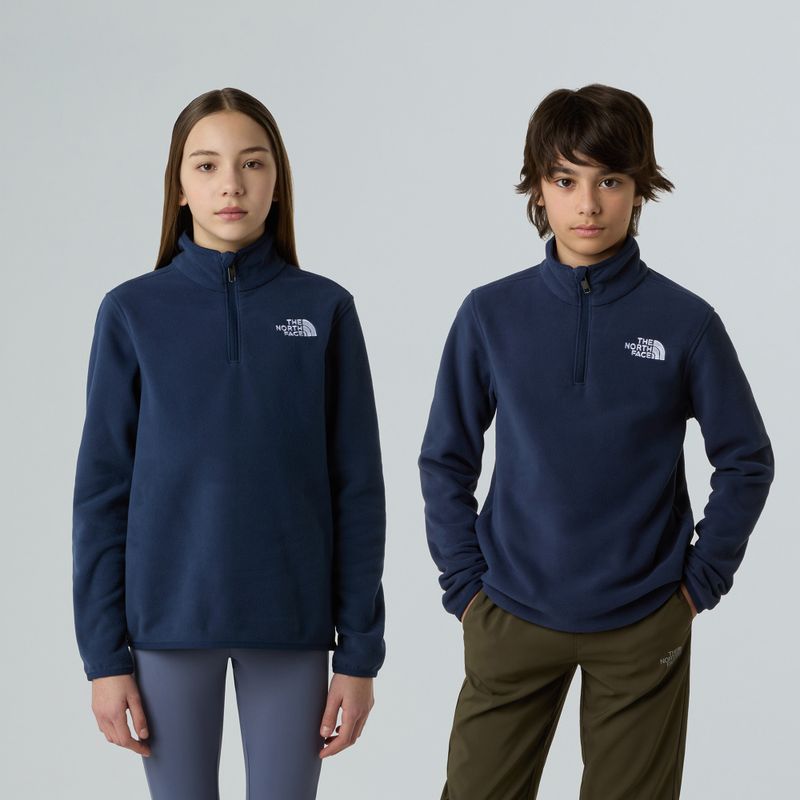 Детски суитшърт от полар The North Face Teen Glacier 1/4 Zip summit navy 3