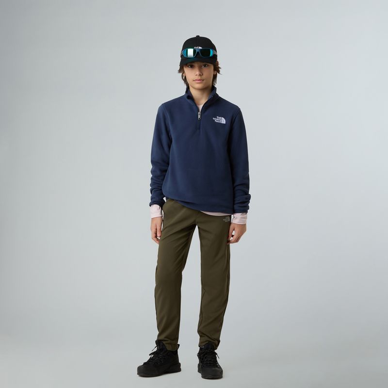 Детски суитшърт от полар The North Face Teen Glacier 1/4 Zip summit navy 4