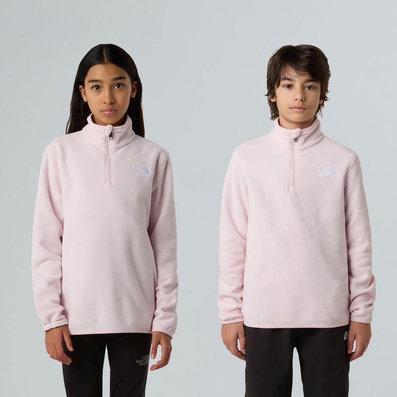 Детски суитшърт от полар The North Face Teen Glacier 1/4 Zip pale blossom 3