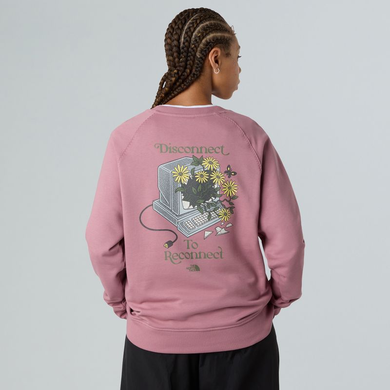 Дамски суичър The North Face Connect Relaxed Crew Graphic nostalgia rose 2