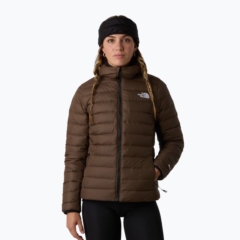 Дамско пухено яке The North Face Down Hooded smokey brown 4