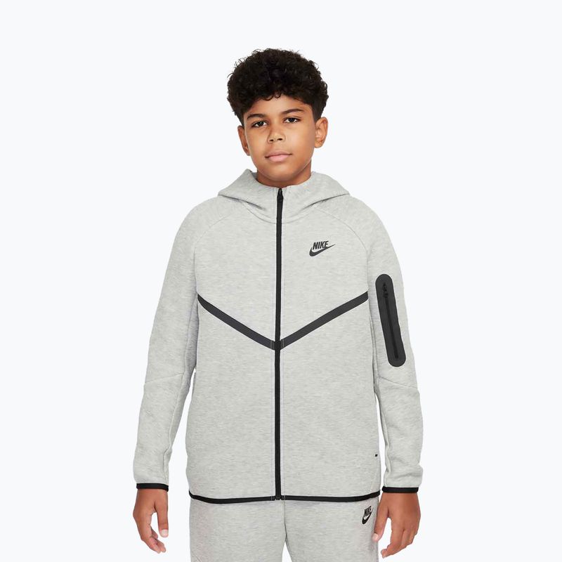 Детски суитшърт Nike Sportswear Tech Fleece Full-Zip тъмно сив heather/черен/черен