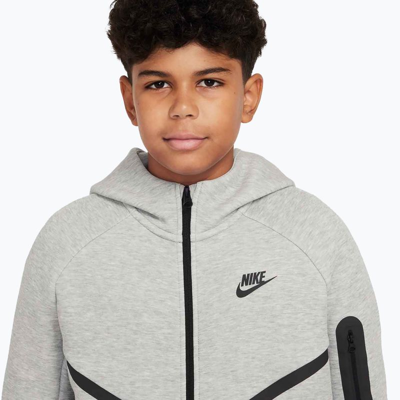 Детски суитшърт Nike Sportswear Tech Fleece Full-Zip тъмно сив heather/черен/черен 4