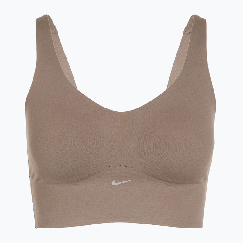 Спортен сутиен Nike Alate Medium Support Longline mink brown/white 8