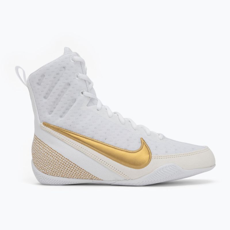 Боксови обувки Nike Machomai 3 бяло/металическо злато 2