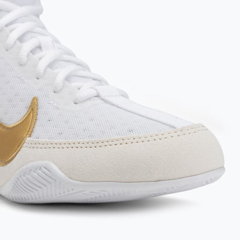 Боксови обувки Nike Machomai 3 бяло/металическо злато 7