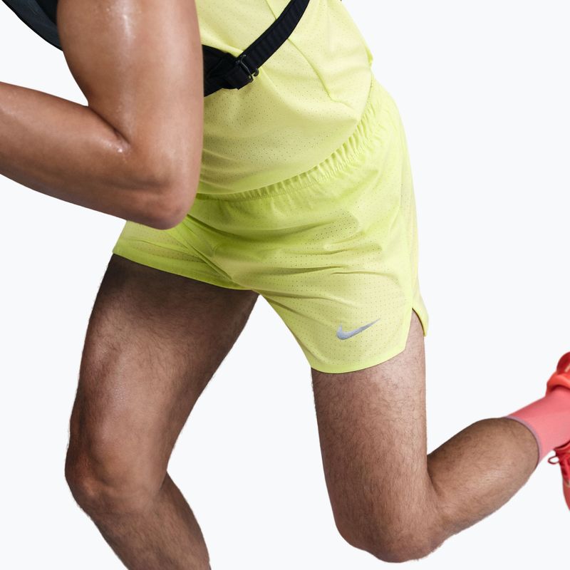 Мъжки шорти за бягане Nike Fast Dri-Fit Brief Lined 3" light lemon twist/black 6