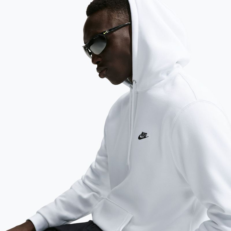 Мъжки суитшърт Nike Club Pullover Hoodie white/white/black 4