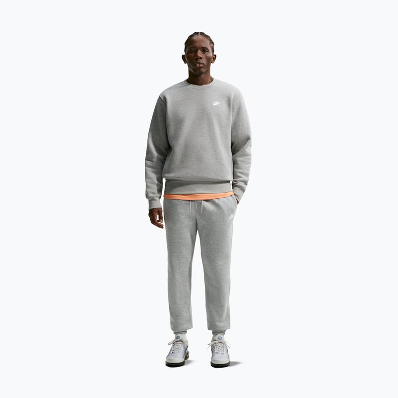 Мъжки панталони за бягане Nike Club Cuffed Brushed dark grey heather/light smoke grey/white 2