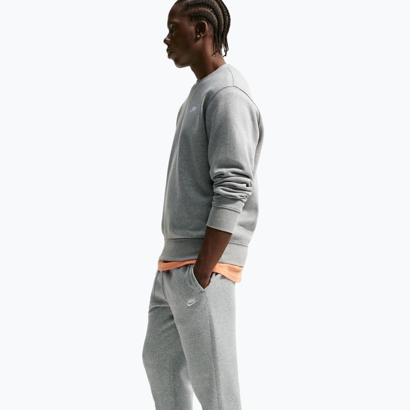 Мъжки панталони за бягане Nike Club Cuffed Brushed dark grey heather/light smoke grey/white 4