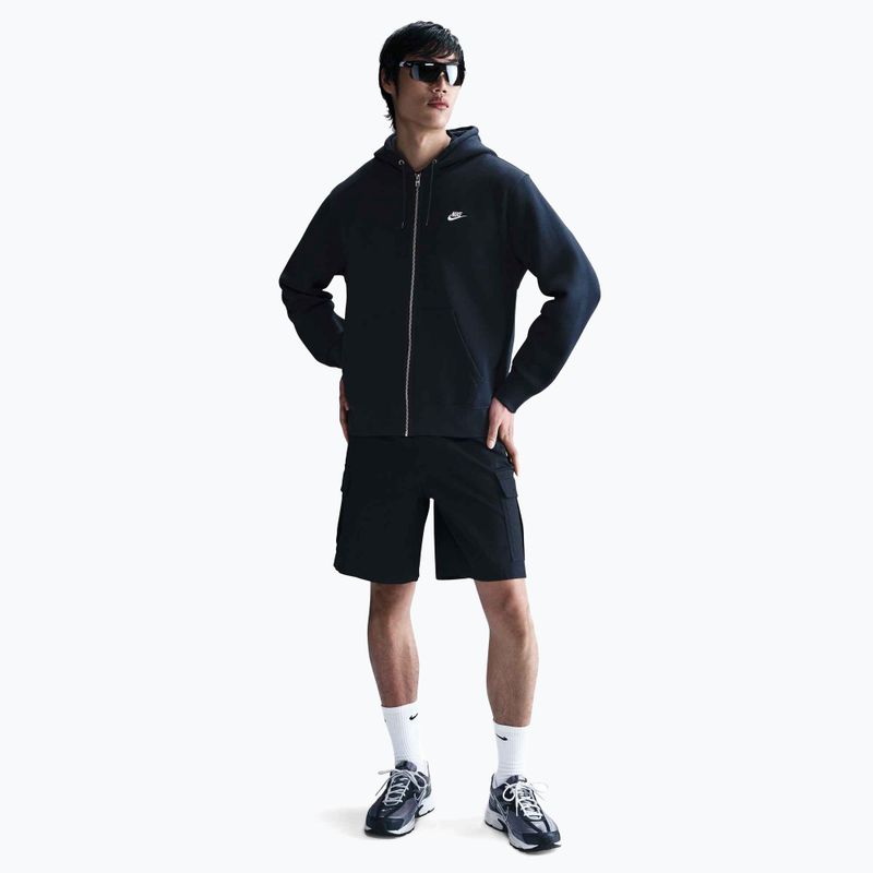 Мъжки суитшърт Nike Club Full Zip Hoodie obsidian/obsidian/white 2