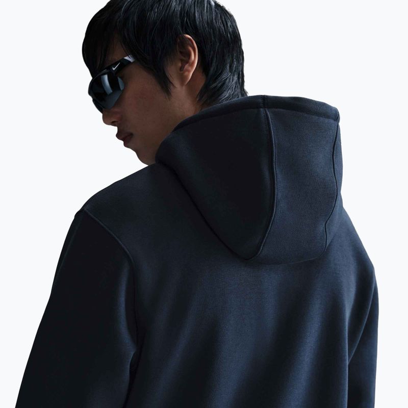 Мъжки суитшърт Nike Club Full Zip Hoodie obsidian/obsidian/white 5