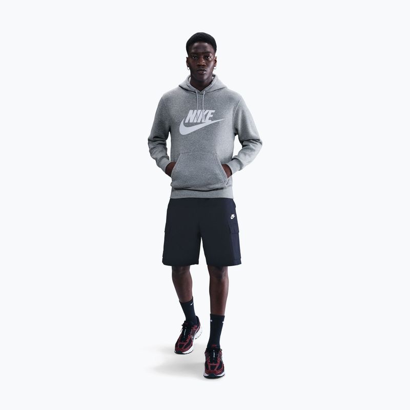 Мъжки суитшърт Nike Club Pullover Hoodie dark grey heather/light smoke grey/white 2