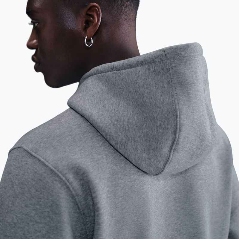 Мъжки суитшърт Nike Club Pullover Hoodie dark grey heather/light smoke grey/white 5