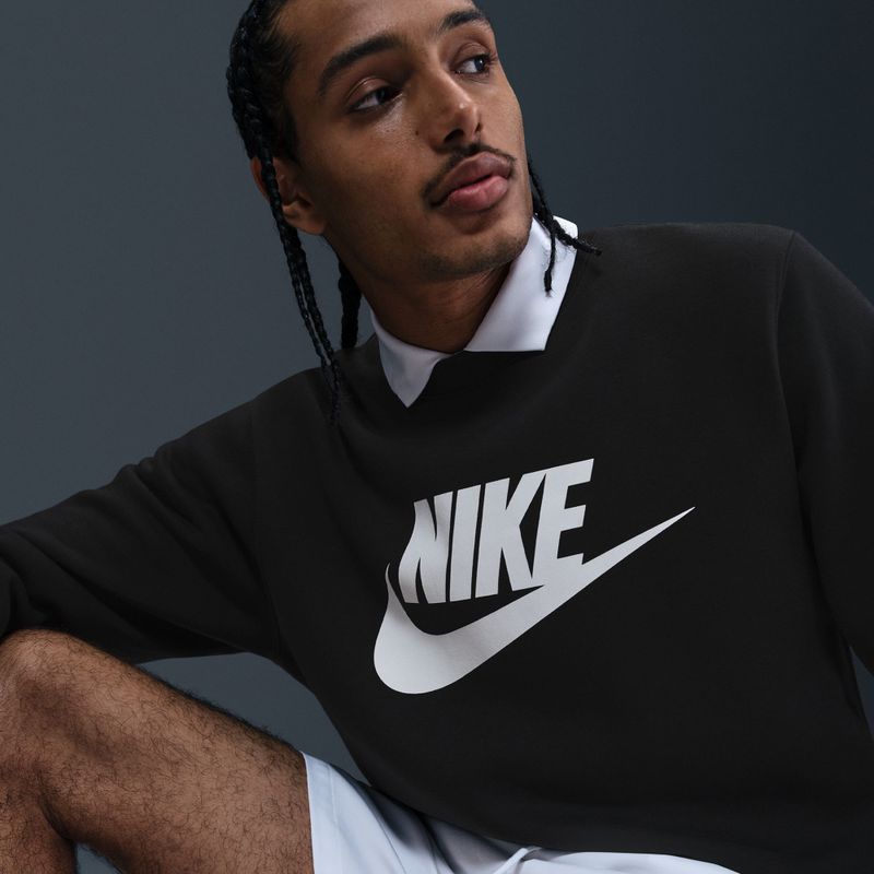 Мъжки суитшърт Nike Sportswear Club Graphic Fleece Crew black/white 6