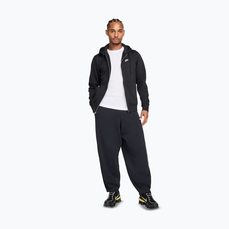 Мъжки суитшърт Nike Club Full Zip Hoodie black/black/white 2