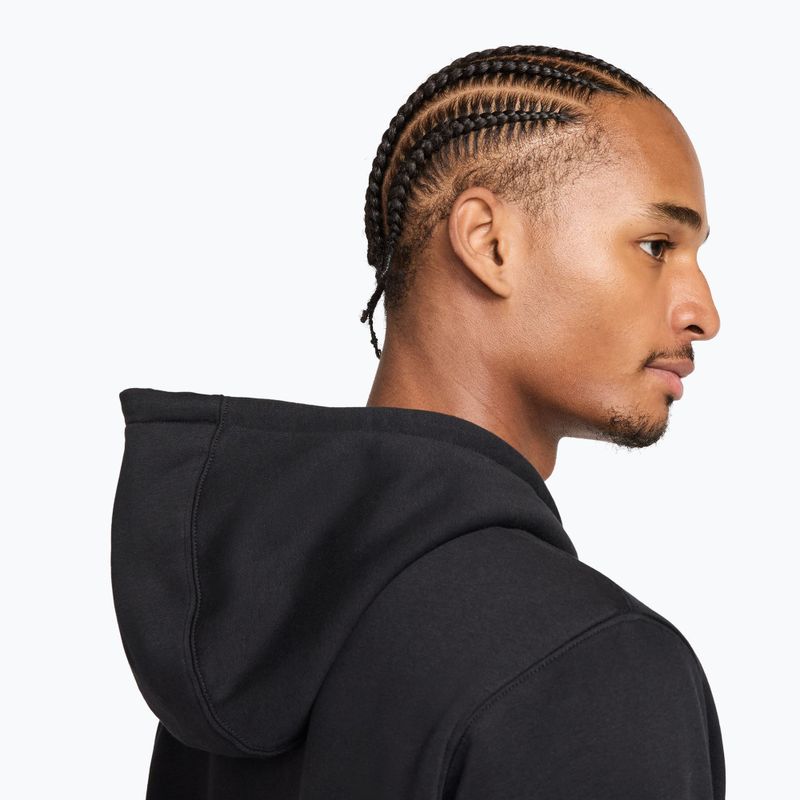 Мъжки суитшърт Nike Club Full Zip Hoodie black/black/white 5