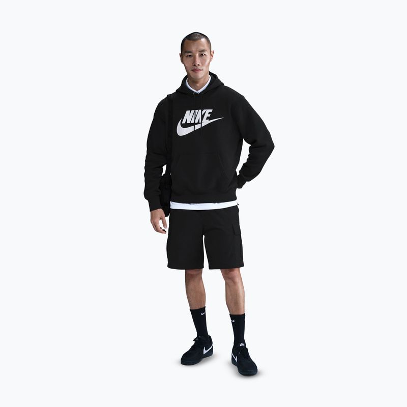 Мъжки суитшърт Nike Club Pullover Hoodie black/black/white 2
