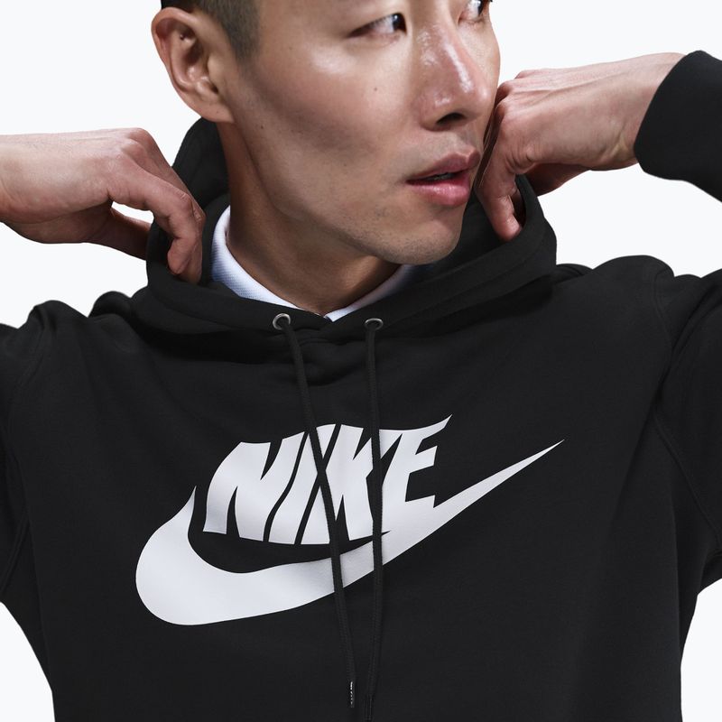Мъжки суитшърт Nike Club Pullover Hoodie black/black/white 4