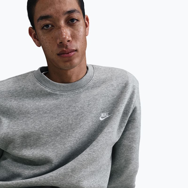 Мъжки суитшърт Nike Club Fleece Crew dark grey heather/white 4