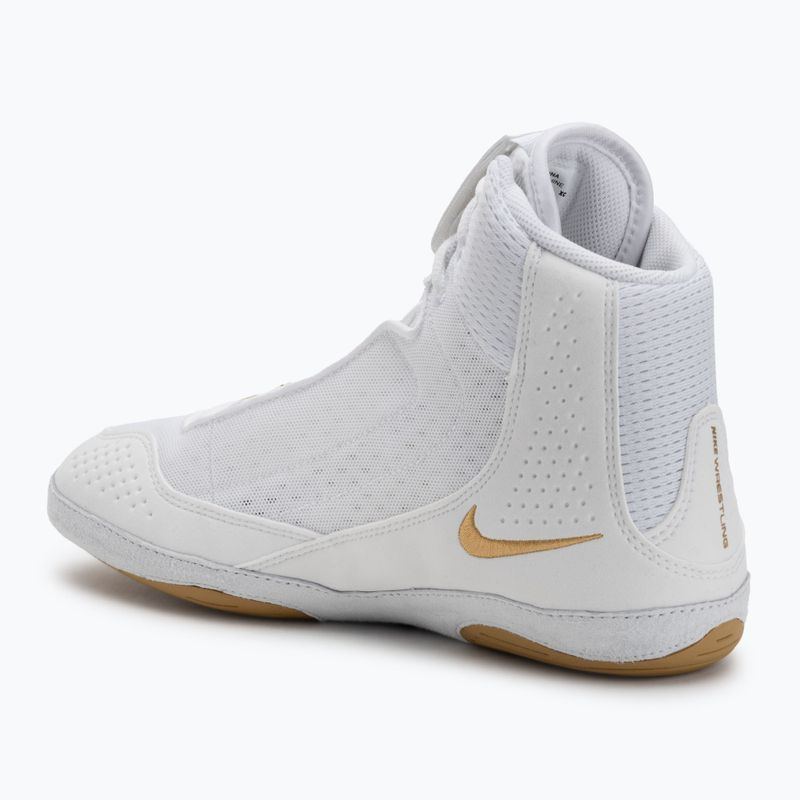 Обувки за борба Nike Inflict 4 бяло/металическо злато/фотонен прах/черно 3