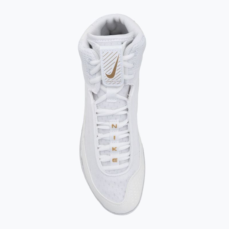 Обувки за борба Nike Inflict 4 бяло/металическо злато/фотонен прах/черно 5