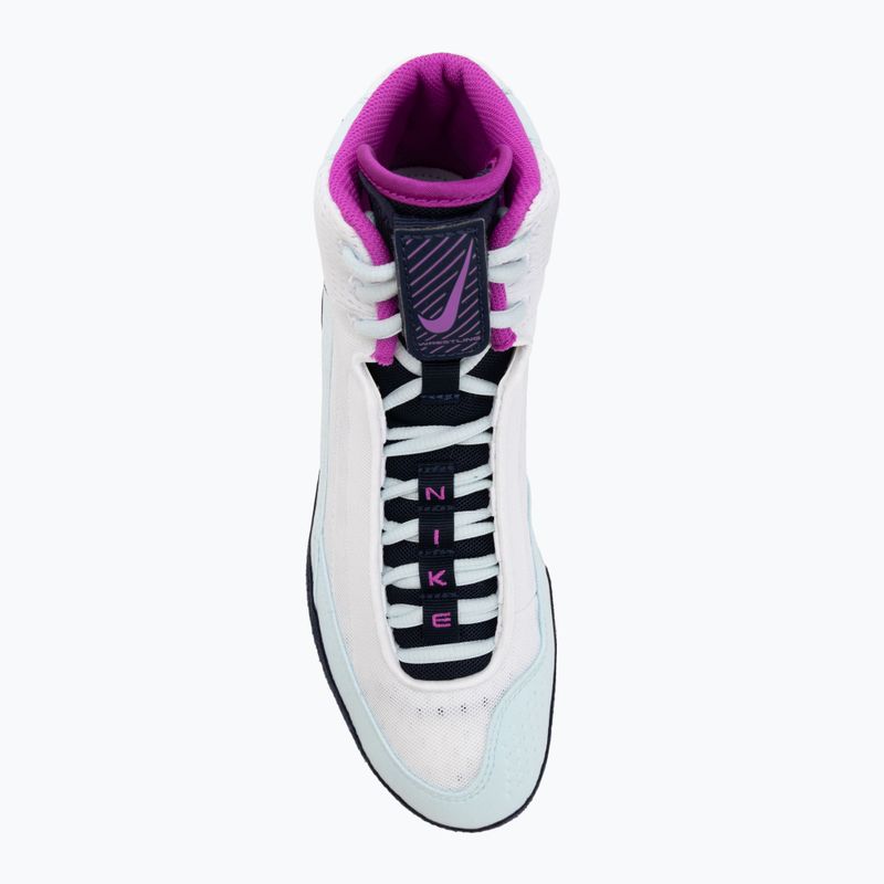 Обувки за борба Nike Inflict 4 бяло/хипервиолетово/ледниково синьо/обсидианско 5