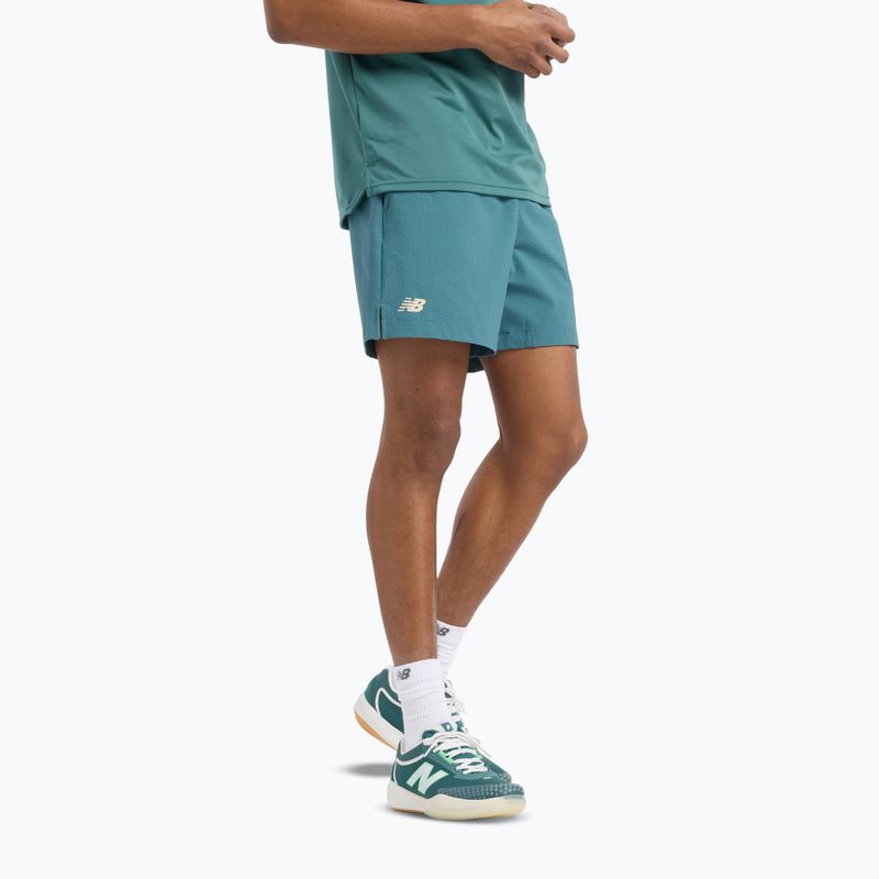 Мъжки New Balance Tournament Seersucker Short new spruc тенис шорти 5