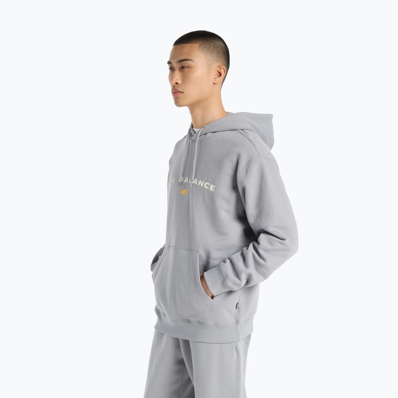Мъжки New Balance Reimagine Fleece Hraphic Hoody slategrey суитшърт 3