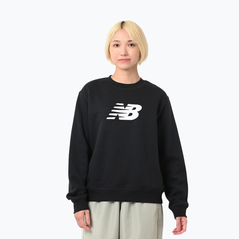 Дамски суитшърт New Balance Sport Fleece Logo Crew черен