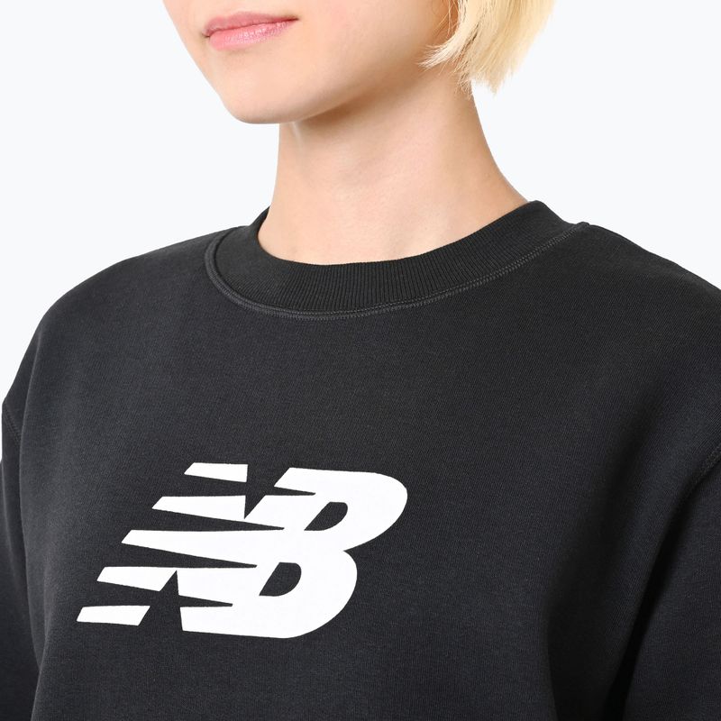 Дамски суитшърт New Balance Sport Fleece Logo Crew черен 4