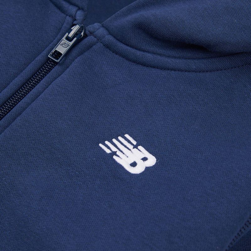 Детски суитшърт New Balance Brush Back Small Logo Full Zip Hoodie nb navy 3