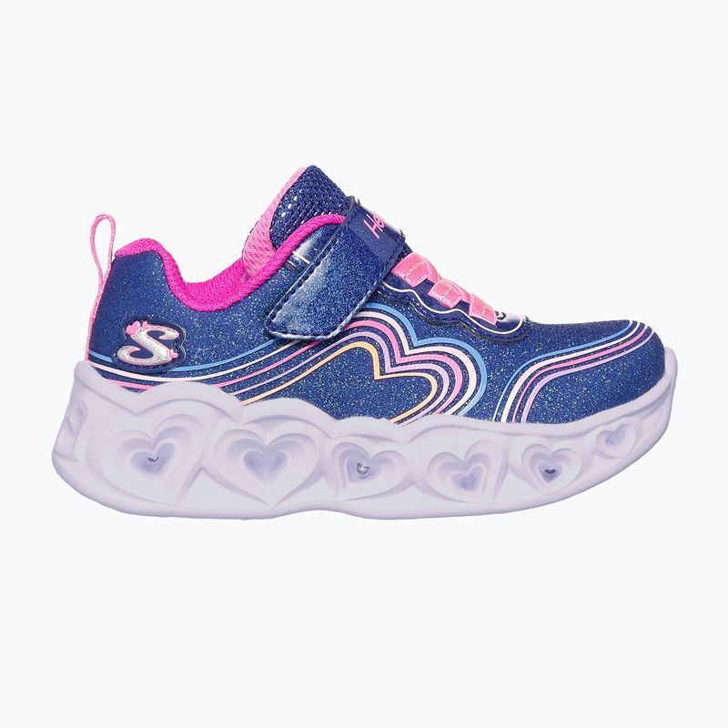 Детски обувки SKECHERS Heart Lights Retro Hearts navy leather/multi trim 10