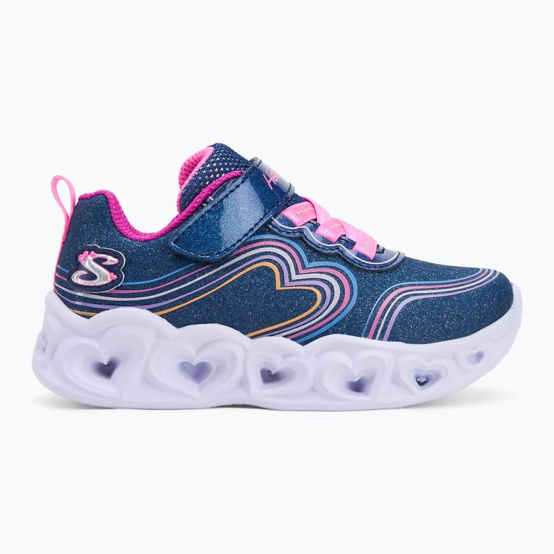 Детски обувки SKECHERS Heart Lights Retro Hearts navy leather/multi trim 2