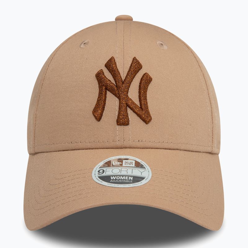 Дамска бейзболна шапка New Era Metallic 9FORTY New York Yankees beige 3