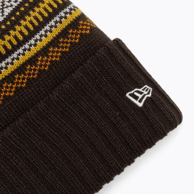 Дамска зимна шапка New Era Rail Isle Cuff Knit Beanie dark brown 3