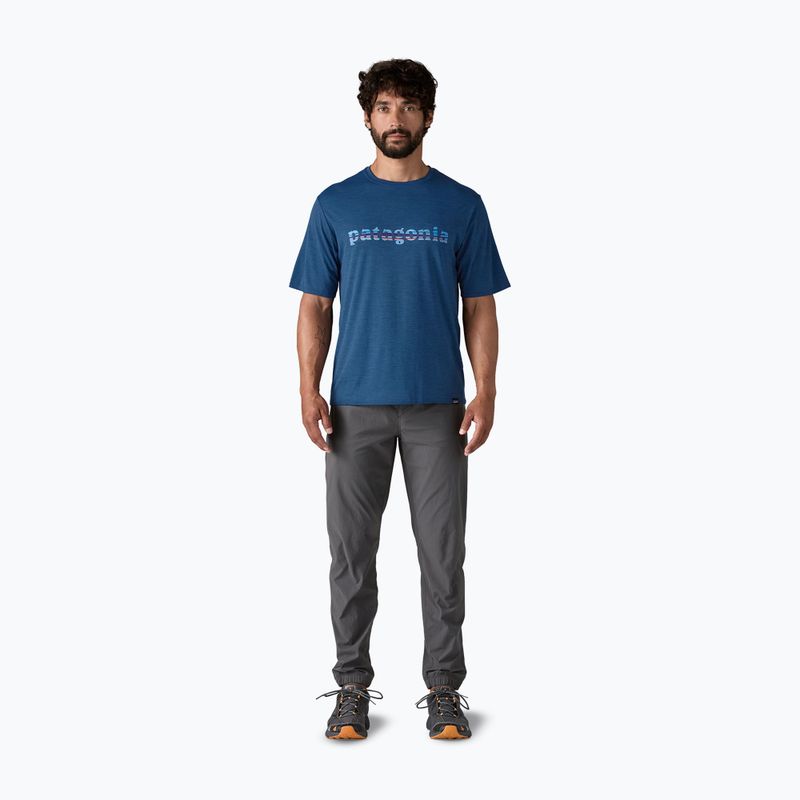 Мъжка тениска Patagonia Cap Cool Daily Graphic Shirt '73 text logo / clement blue x-dye 2
