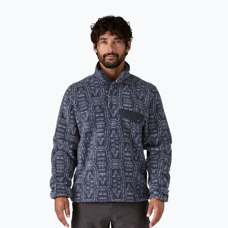 Мъжки суитшърт за трекинг Patagonia LW Synch Snap-T P / O flow: sunken blue