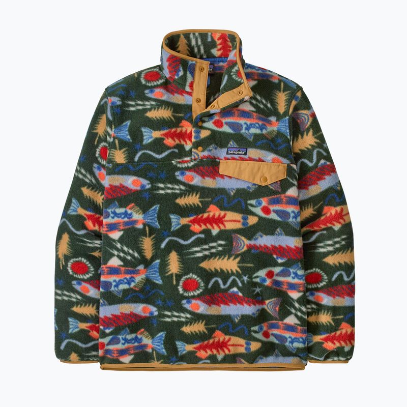 Мъжки суитшърт за трекинг Patagonia LW Synch Snap-T P / O salmon energy: old growth green