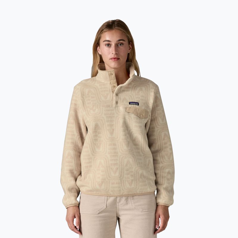 Дамски суитшърт за трекинг Patagonia LW Synch Snap-T P / O flow: dyno white