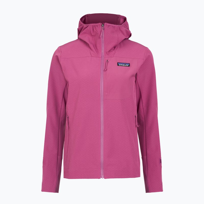 Дамско софтшел яке Patagonia R1 CrossStrata Hoody faded magenta