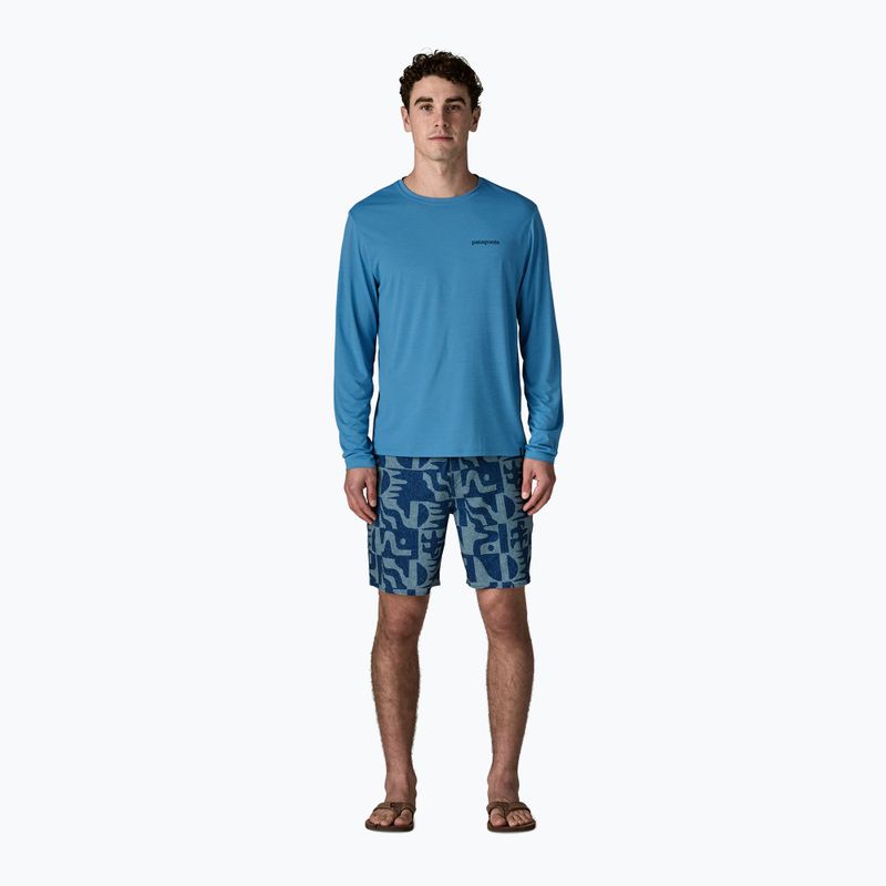 Мъжка блуза с дълъг ръкав Patagonia Capilene Cool Daily - Boardshort Logo shore blue/light shore blue x-dye 2