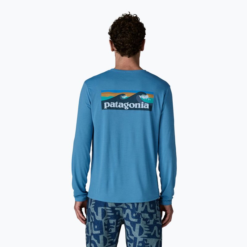 Мъжка блуза с дълъг ръкав Patagonia Capilene Cool Daily - Boardshort Logo shore blue/light shore blue x-dye 3